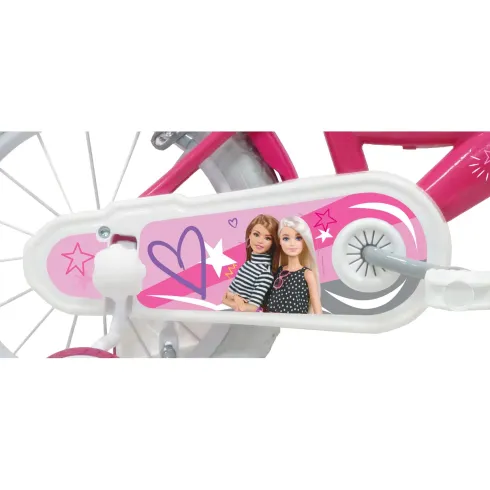 Bicicletta per Bambini 12" Barbie Rosa Rotelle Cestino Portabambola