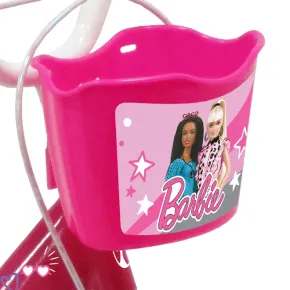 Bicicletta per Bambini 12" Barbie Rosa Rotelle Cestino Portabambola 2
