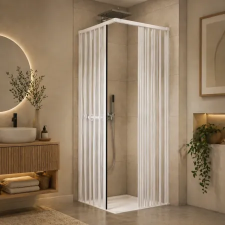 Box Doccia PVC Senza Guide Inferiori per Disabili Scorrevole Porte a Soffietto | BricoShop24