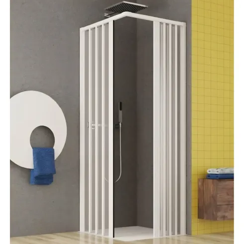 Box Doccia PVC Senza Guide Inferiori per Disabili Scorrevole Porte a Soffietto | BricoShop24