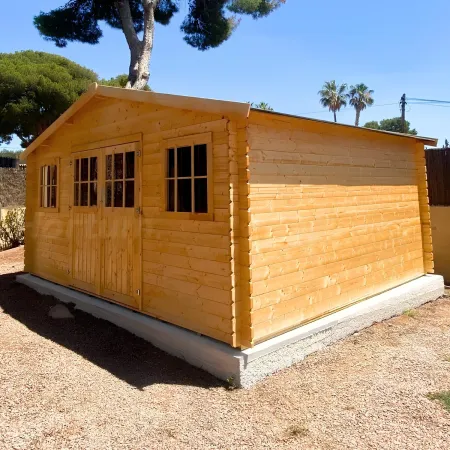 Casetta in Legno da Giardino 28mm 5x4 per Attrezzi Doppia Porta Finestre