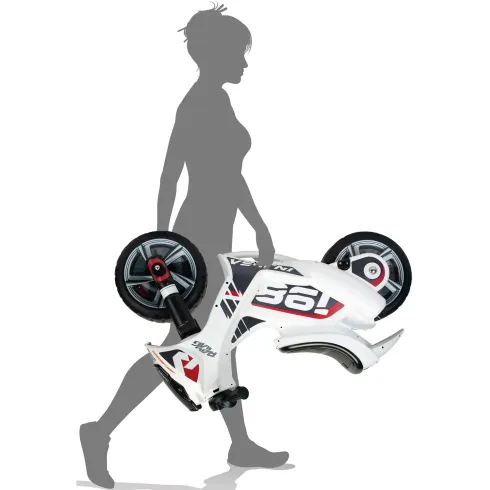 Moto Cavalcabile per Bambini Scooter Bianco Massimo 50 kg Maniglia