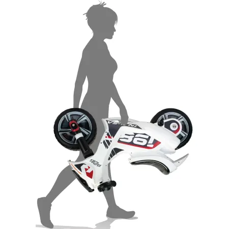 Moto Cavalcabile per Bambini Scooter Bianco Massimo 50 kg Maniglia
