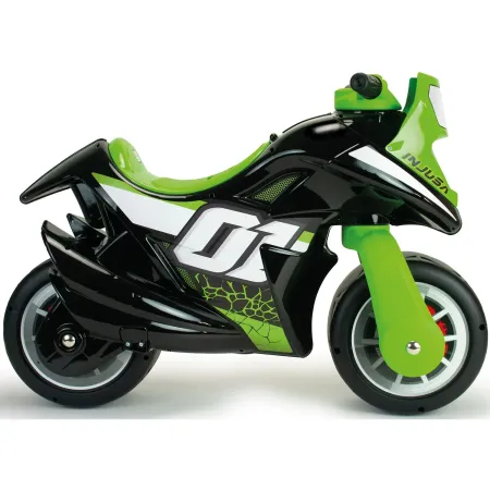 Moto Cavalcabile per Bambini Verde Nero Primi Passi Scooter Ergonomico
