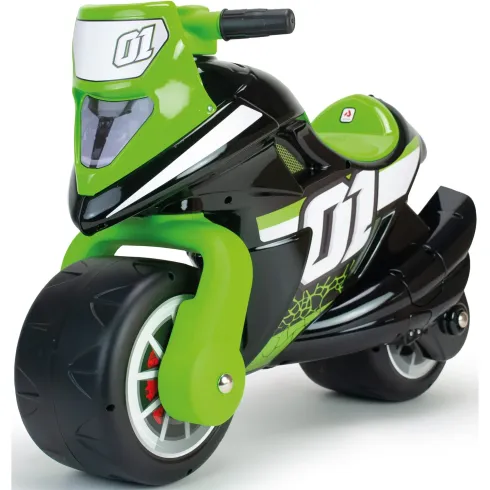 Moto Cavalcabile per Bambini Verde Nero Primi Passi Scooter Ergonomico