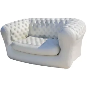 Divano Gonfiabile 2 Posti in PVC Bianco Arredo Interno Esterno Valvole