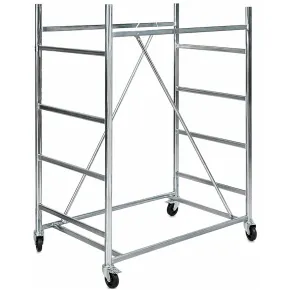 Trabattello Ponteggio Acciaio 160x80 cm Mezzopiano Ruote Lavoro 320 cm