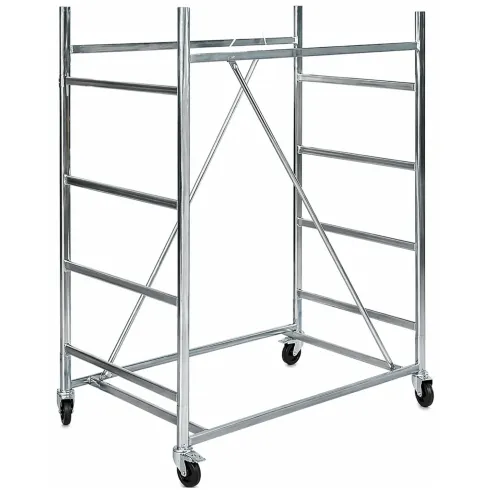Trabattello Ponteggio Acciaio 160x80 cm Mezzopiano Ruote Lavoro 320 cm