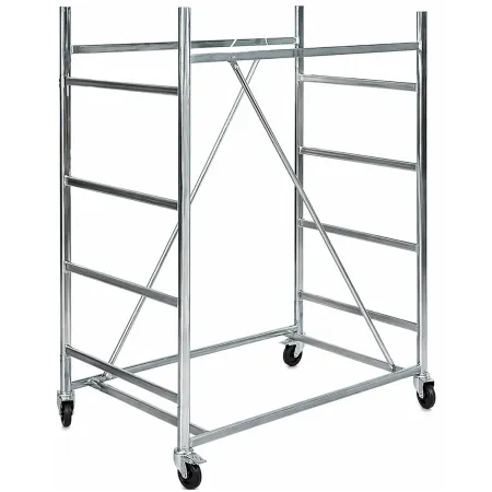 Trabattello Ponteggio Acciaio 160x80 cm Mezzopiano Ruote Lavoro 320 cm