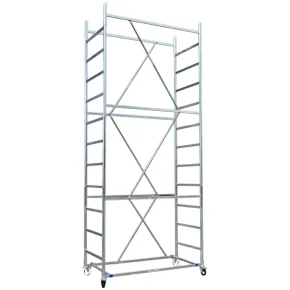 Trabattello Ponteggio Acciaio 160x80 cm Mezzopiano Ruote Lavoro 510 cm