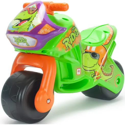 Moto Cavalcabile per Bambini Verde Dinosauro per Equilibrio 30 kg