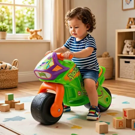 Moto Cavalcabile per Bambini Verde Dinosauro per Equilibrio 30 kg