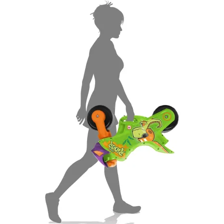 Moto Cavalcabile per Bambini Verde Dinosauro per Equilibrio 30 kg