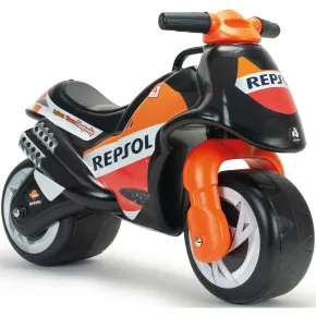 Moto Cavalcabile per Bambini Nero Arancione Licenza Repsol Racing