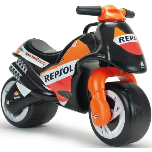 Moto Cavalcabile per Bambini Nero Arancione Licenza Repsol Racing