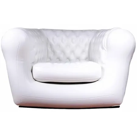 Poltrona Gonfiabile 1 Posto in PVC Bianco per Interno Esterno Valvole