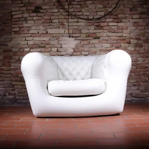 Poltrona Gonfiabile 1 Posto in PVC Bianco per Interno Esterno Valvole