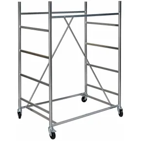 Trabattello Ponteggio Acciaio Altezza 320 cm Mezzopiano Ruote Girevoli