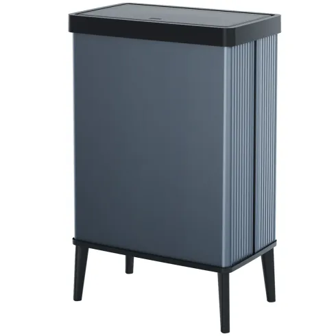 Pattumiera Keter 54L Blu Perlato Apertura Push per Cucina con Gambe