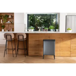 Pattumiera Keter 54L Blu Perlato Apertura Push per Cucina con Gambe 2