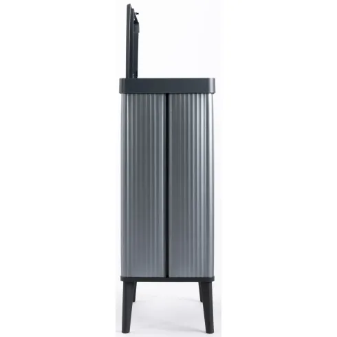 Pattumiera Keter 54L Blu Perlato Apertura Push per Cucina con Gambe