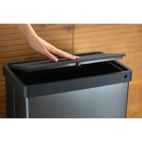 Pattumiera Keter 54L Blu Perlato Apertura Push per Cucina con Gambe