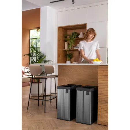 Pattumiera Keter 54L Grigio Perlato Differenziata Materiale Riciclato