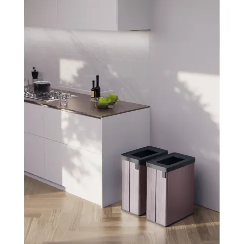 Pattumiera Keter 54L Rosa Perlato Differenziata Materiale Riciclato