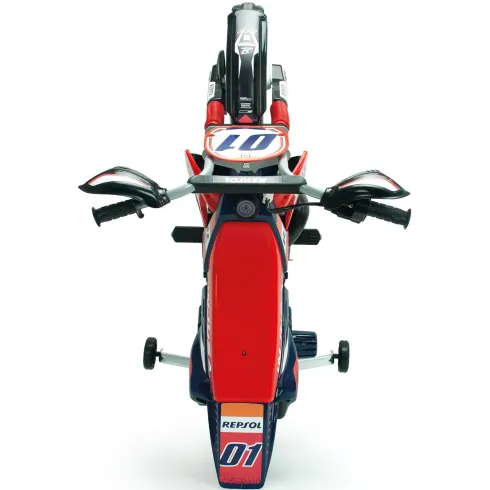 Moto Elettrica per Bambini Repsol 6V Rosso Blu Rotelle Laterali Sport