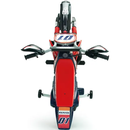 Moto Elettrica per Bambini Repsol 6V Rosso Blu Rotelle Laterali Sport