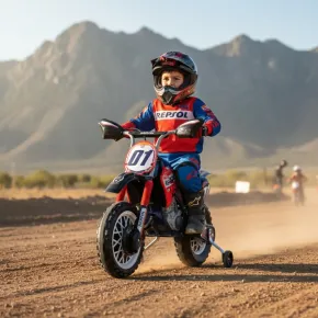 Moto Elettrica per Bambini Repsol 6V Rosso Blu Rotelle Laterali Sport 2