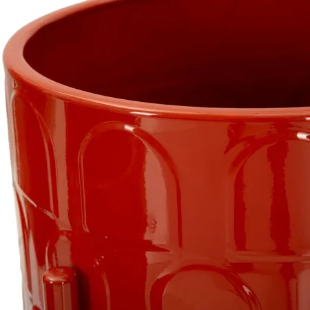 Set 3 Portavasi in Metallo Rosso 36-30-24 cm da Interno Porta Piante