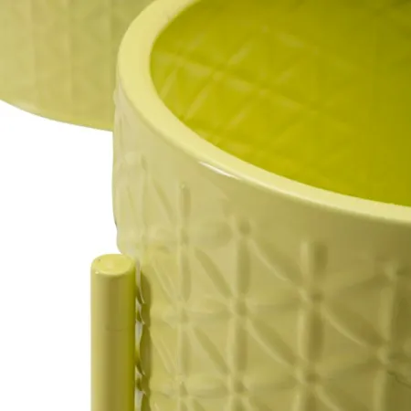 Set 3 Portavasi in Metallo Giallo 36-30-24 cm da Interno Porta Piante