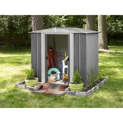 Casetta da Giardino in Lamiera Box Porta Attrezzi Armadio Ricovero per Esterno