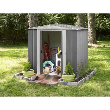 Casetta da Giardino in Lamiera Box Porta Attrezzi Armadio Ricovero per Esterno