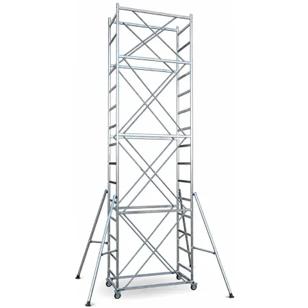 Trabattello Ponteggio Acciaio Piano Parapetto Stabilizzatori 670 cm