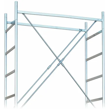 Trabattello Ponteggio Acciaio Piano Parapetto Stabilizzatori 670 cm