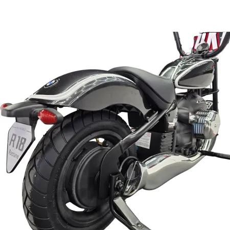 Moto Elettrica per Bambini 24V BMW R18 Nero Sedile Effetto Pelle Luci