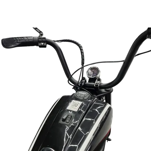 Moto Elettrica per Bambini 24V BMW R18 Nero Sedile Effetto Pelle Luci