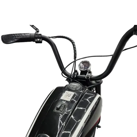 Moto Elettrica per Bambini 24V BMW R18 Nero Sedile Effetto Pelle Luci