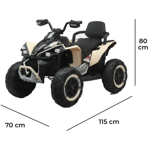 Quad Elettrico per Bambini 24V Beige ATV Safari Telecomando MP3