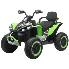 Quad Elettrico per Bambini 24V Verde ATV Safari Telecomando MP3