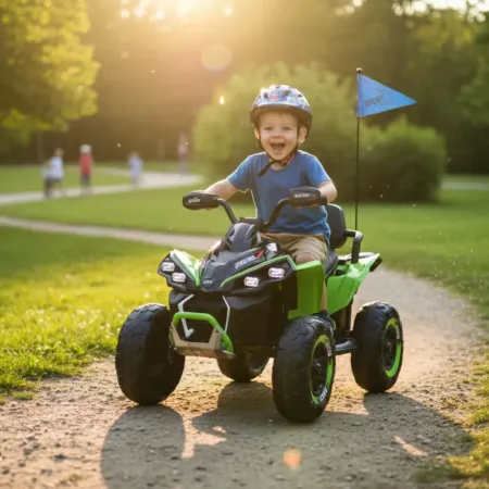 Quad Elettrico per Bambini 24V Verde ATV Safari Telecomando MP3