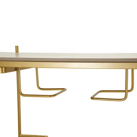 Bancone Bar Penisola Cucina Metallo Marmo Sintetico Bianco Oro Ripiani