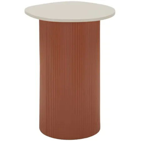 Tavolino da Caffè 53 cm Metallo Piano MDF Marmo Sintetico Rosso Bianco
