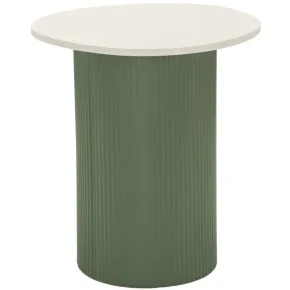 Tavolino da Caffè 45 cm Metallo Piano MDF Marmo Sintetico Verde Bianco