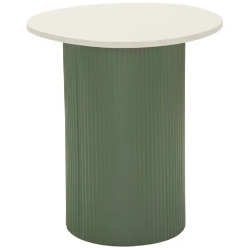 Tavolino da Caffè 45 cm Metallo Piano MDF Marmo Sintetico Verde Bianco