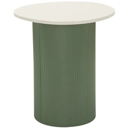 Tavolino da Caffè 45 cm Metallo Piano MDF Marmo Sintetico Verde Bianco