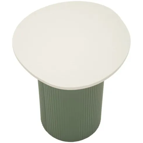 Tavolino da Caffè 45 cm Metallo Piano MDF Marmo Sintetico Verde Bianco