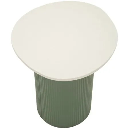 Tavolino da Caffè 45 cm Metallo Piano MDF Marmo Sintetico Verde Bianco